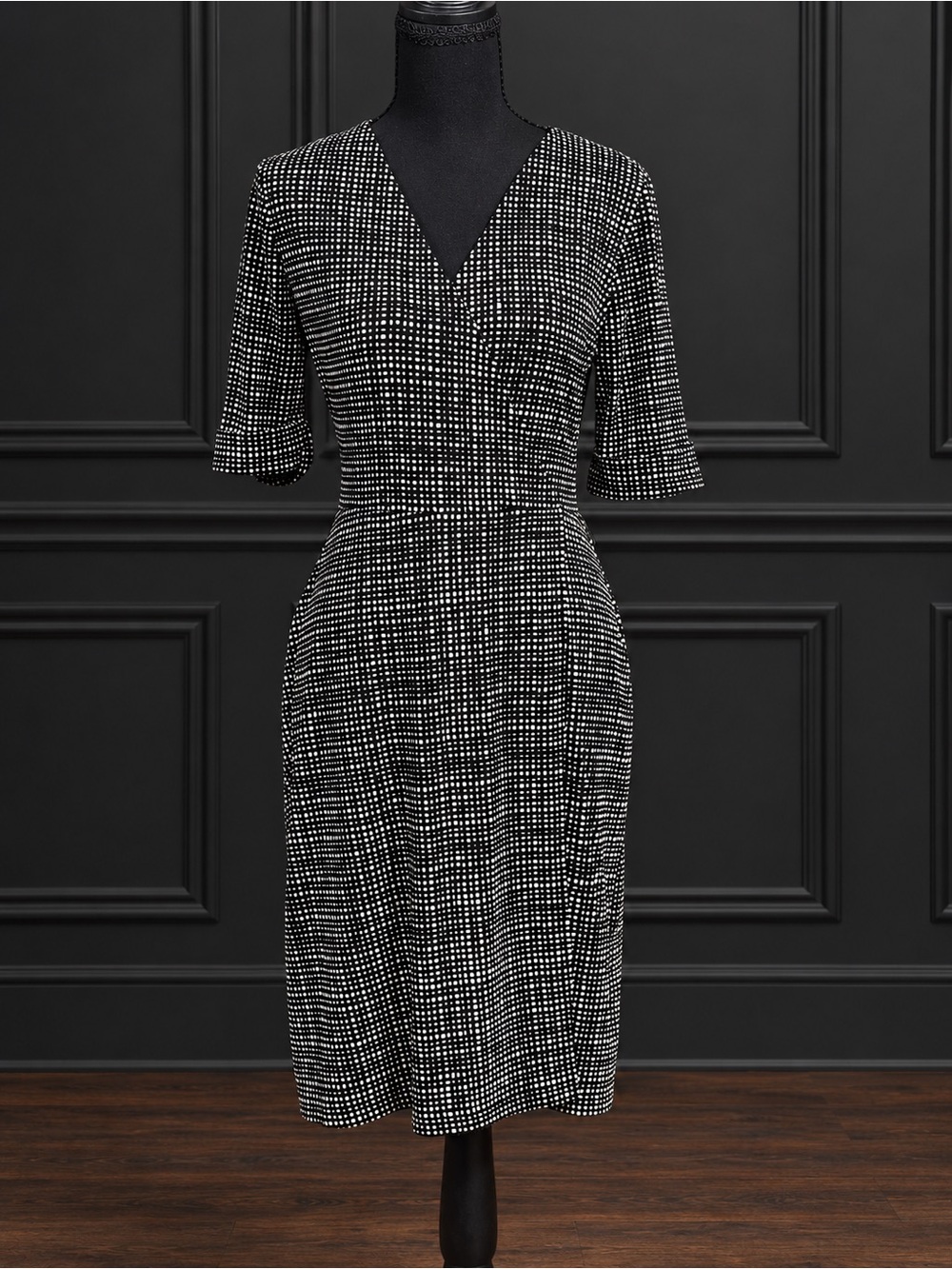 APT. 9 Black & White Wrap Midi Dress – Women’s XS